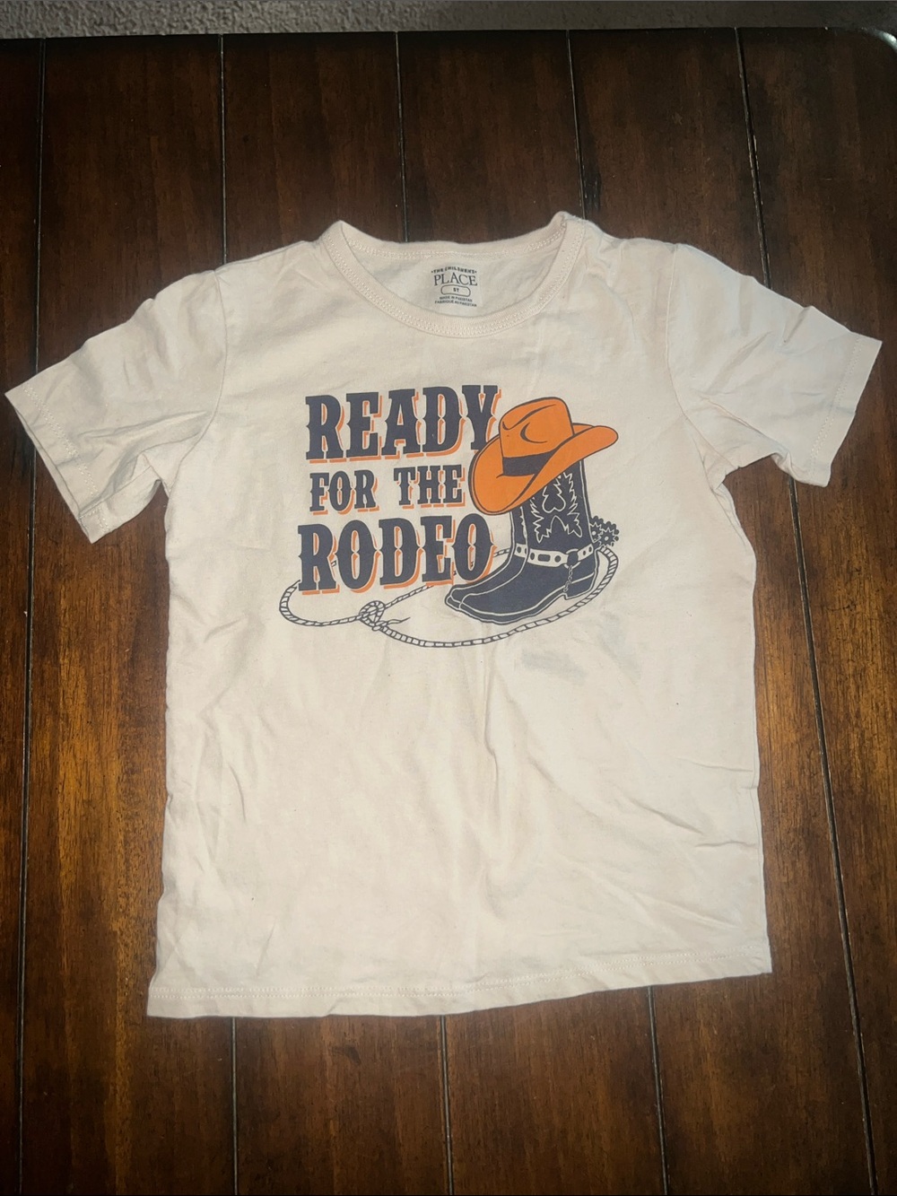 🎉🎉 5 for $20🎉🎉The Children's Place Cream Tee with Navy Rodeo Graphic